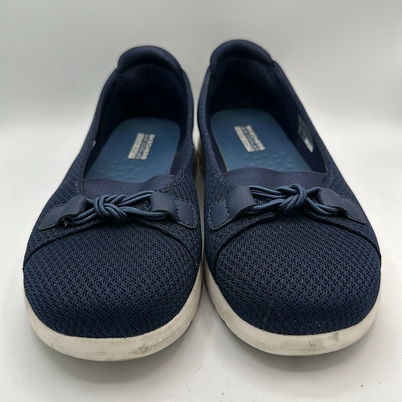 Skechers navy Flex Peony Goga Mat Flex Comfort air cooled sneakers, size 6.5 - Picture 2 of 8